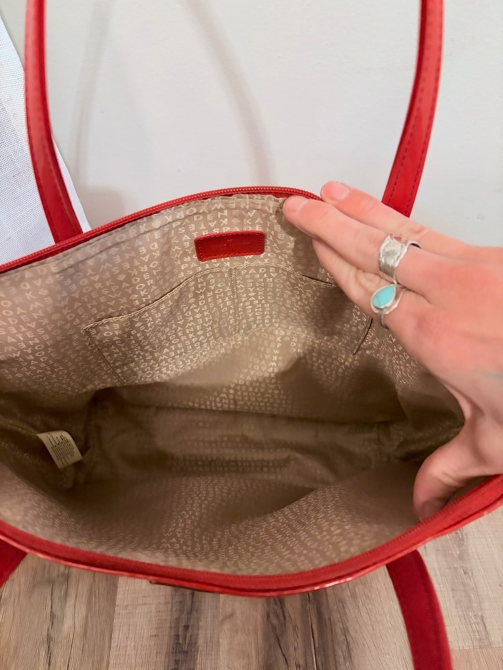 Red Patent authentic Kate Spade Tote - Picture 3 of 4